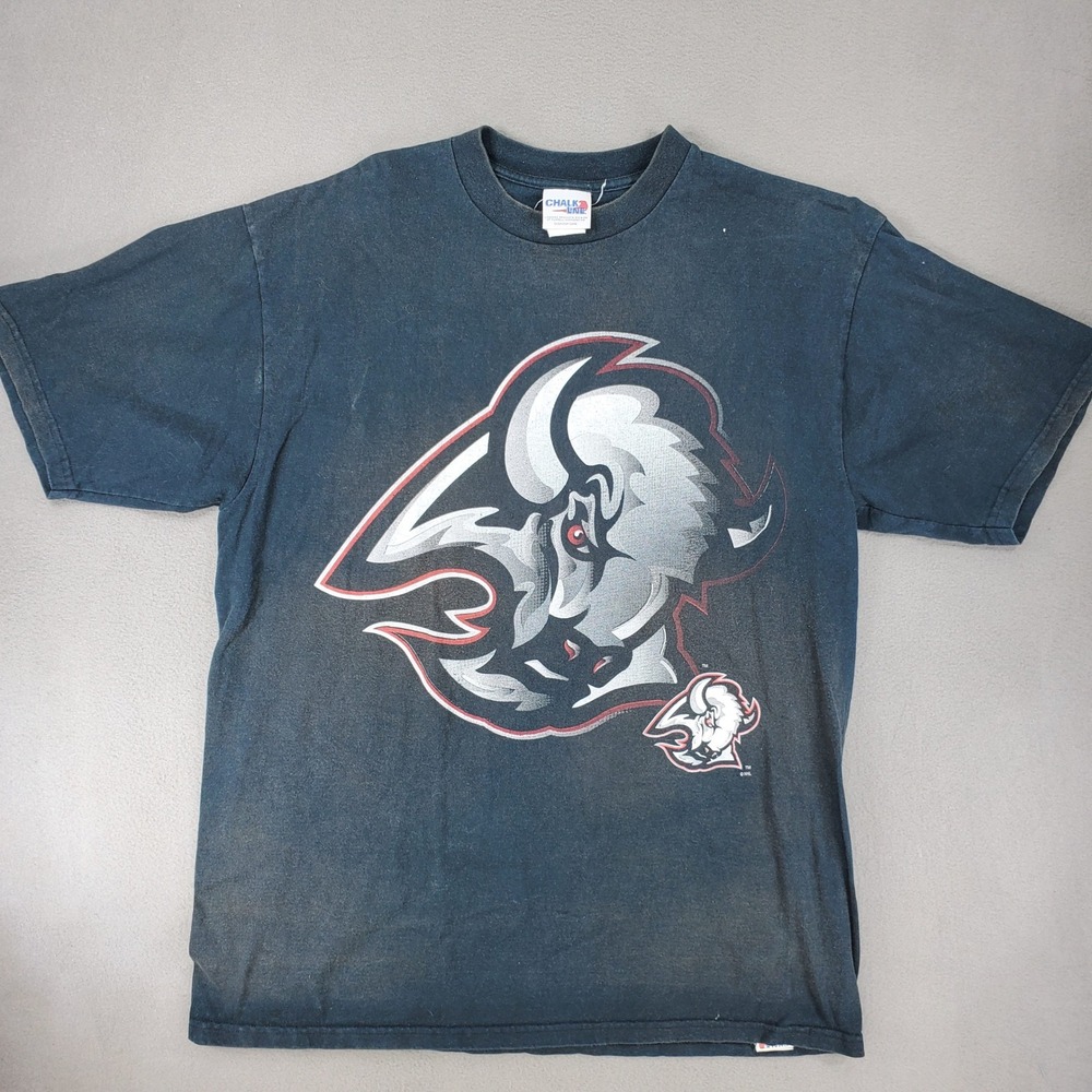 Chalk Line T-Shirt Men XL Black Vintage Buffalo Sabres NHL Goathead Logo 90s